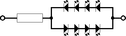 zwei LED-Reihenschaltungen